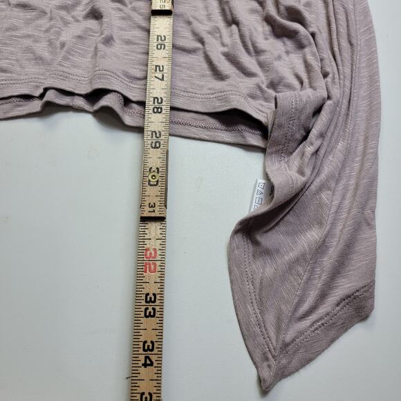 LOGO by Lori Goldstein SharkBite Hem V-Neck Top Small Lagom Art Teacher Chic - Picture 5 of 7